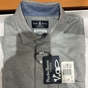 BNWT Pyscho Bunny Mens grey flannel shirt various sizes